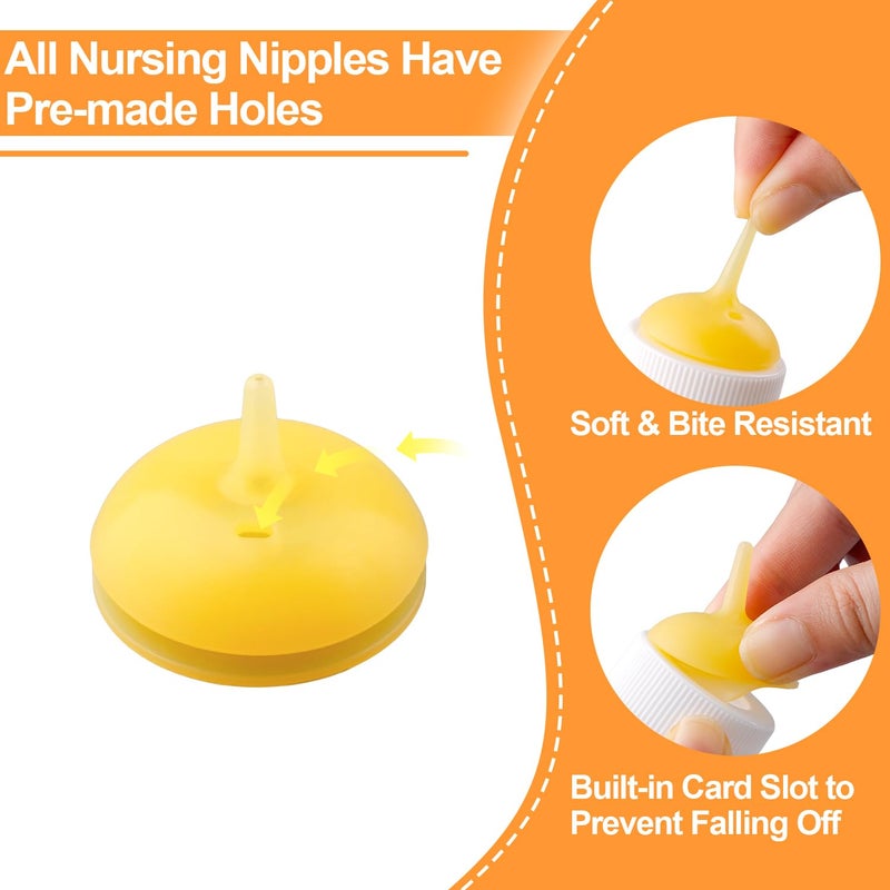 Xuanda Pet Feeding Nipple with Syringe, Soft Silicone Nursing Pet Feeding Bottle, Ventilation Valve Resistant Tearing for Puppies, Kittens, Rabbit, Small Wildlife (Yellow) - Image 3